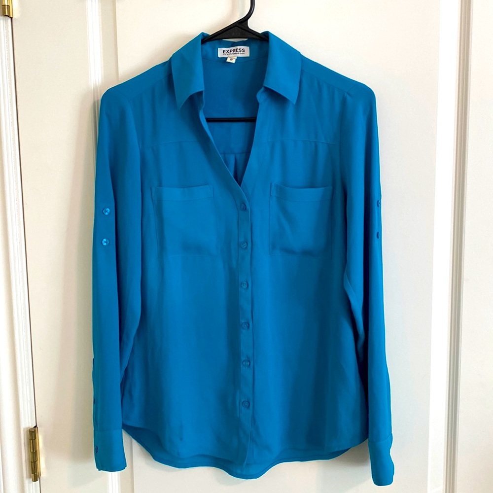 Express Portfolio blouse (cyan blue)